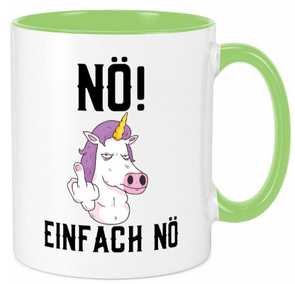 Einfach Nö | Keinen Bock Einhorn Mittelfinger Comic Geschenkidee Humor Tasse