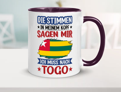 Togo | Urlaub Stimmen in meinem Kopf Traumland Humor Geschenkidee Tasse