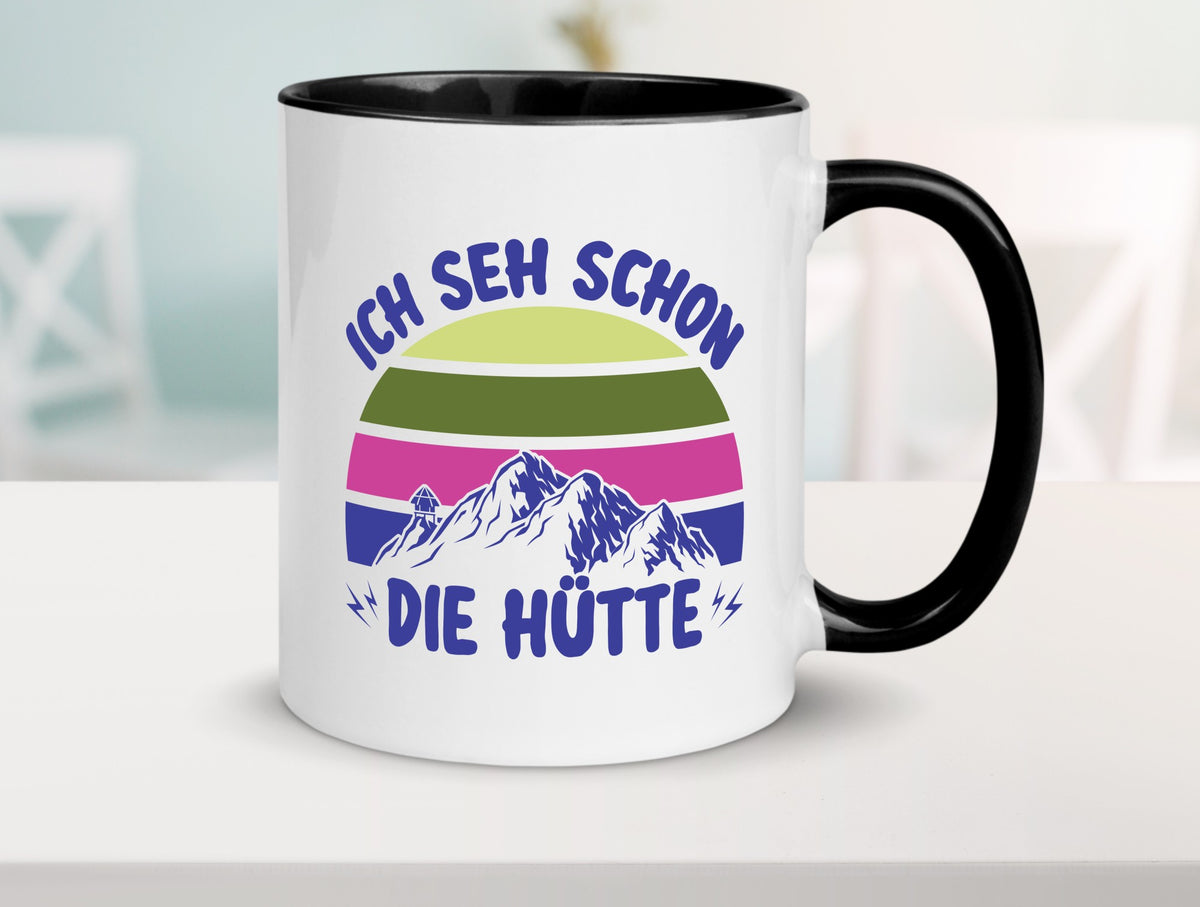 Ich seh schon die Hütte | Berge lustig Humor Geschenkidee Geschenk Tasse