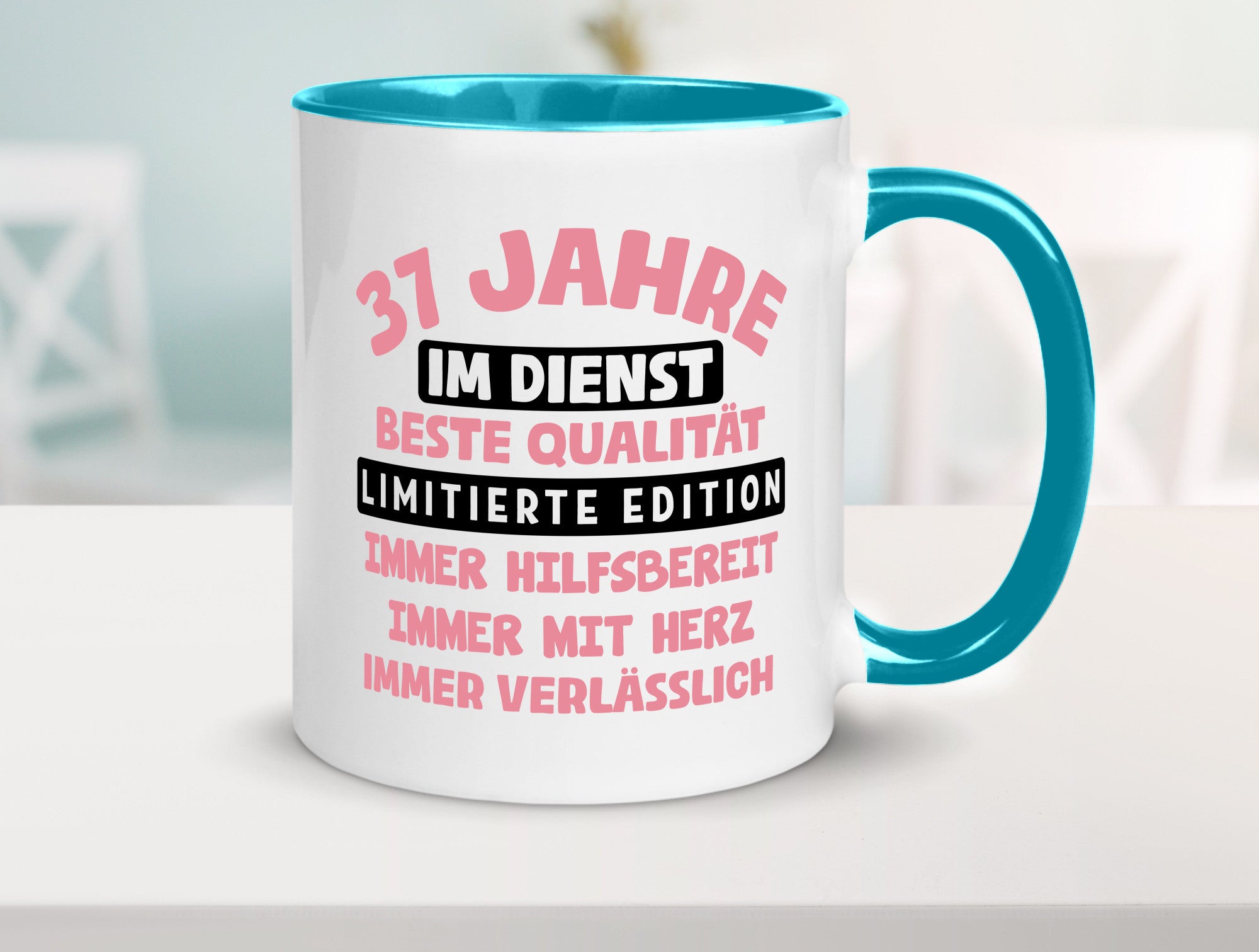 37 Jahre im Dienst | Jubiläum Arbeit v11 lustig Kollegen Büro Geschenk Tasse