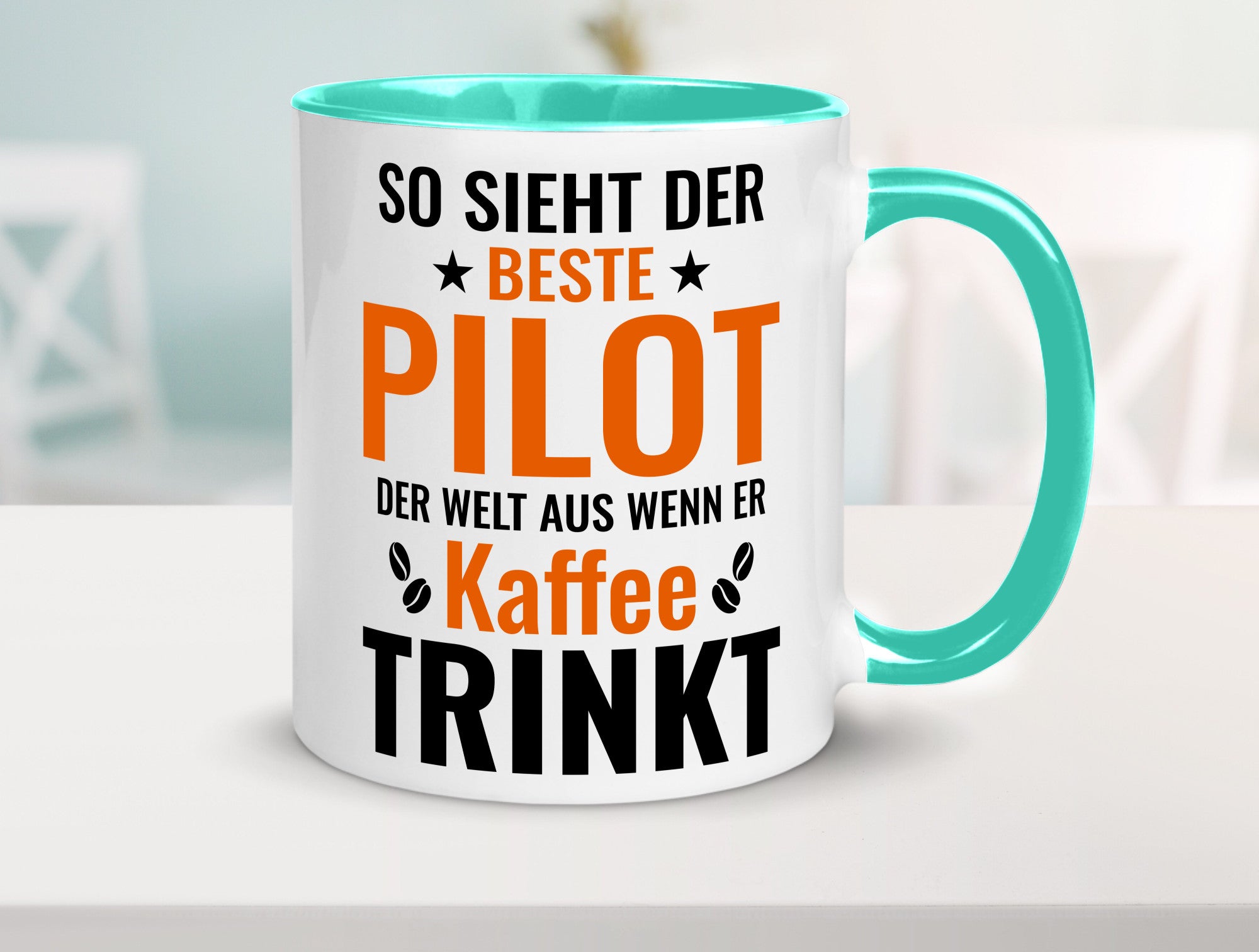 Kaffee trinkt: Pilot | Flugzeug Piloten lustiger Spruch Geschenk Humor