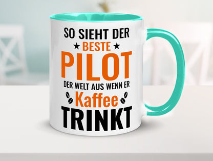 Kaffee trinkt: Pilot | Flugzeug Piloten lustiger Spruch Geschenk Humor
