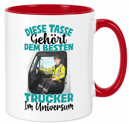 Im Universum: Trucker | LKW Fahrer Beruf Humor Arbeit Kollegen Büro Tasse