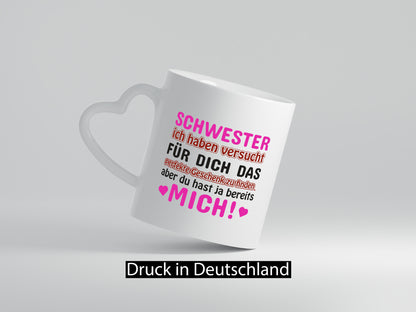 Schwester Tasse | lustiger Spruch Geschwisterliebe Geschenkidee Humor