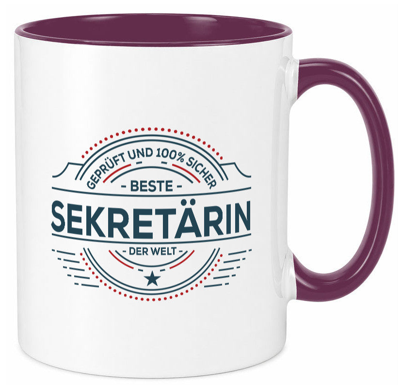 Geprüft und sicher: Sekretärin | Büro Geschenk Arbeit Kollegen lustiger Spruch