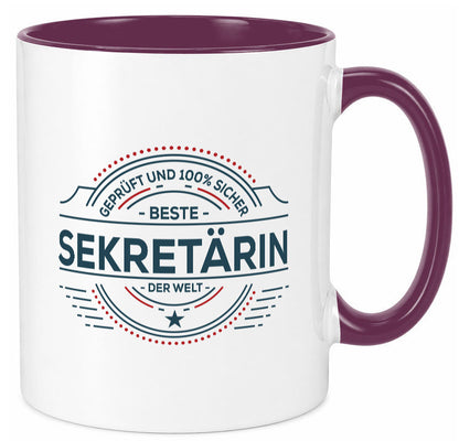 Geprüft und sicher: Sekretärin | Büro Geschenk Arbeit Kollegen lustiger Spruch