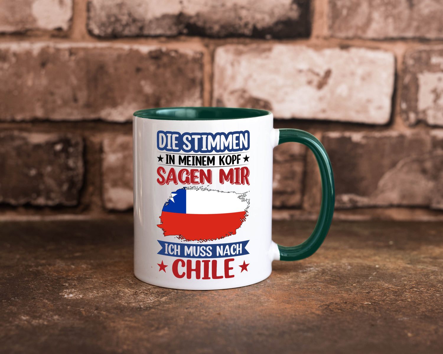 Chile | Urlaub Stimmen in meinem Kopf Traumland Geschenkidee Humor Tasse