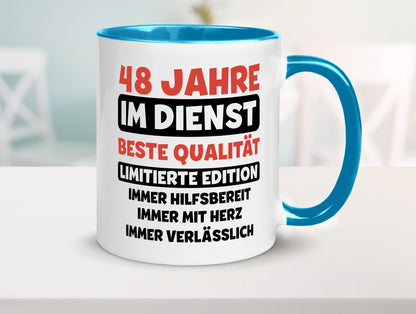 48 Jahre im Dienst | Jubiläum Arbeit v3 Humor Kollegen Büro Geschenkidee Tasse