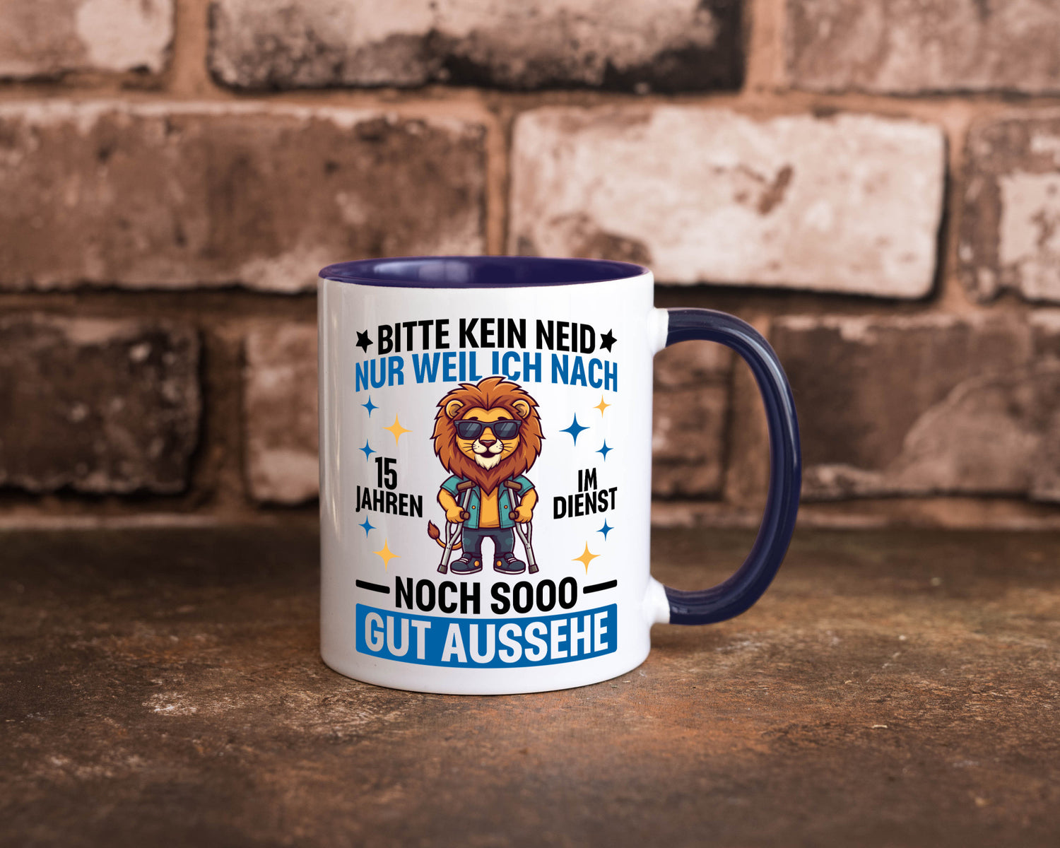 15 Jahre im Dienst | Arbeitsjubiläum Arbeit lustig Kollegen Büro Geschenk Tasse