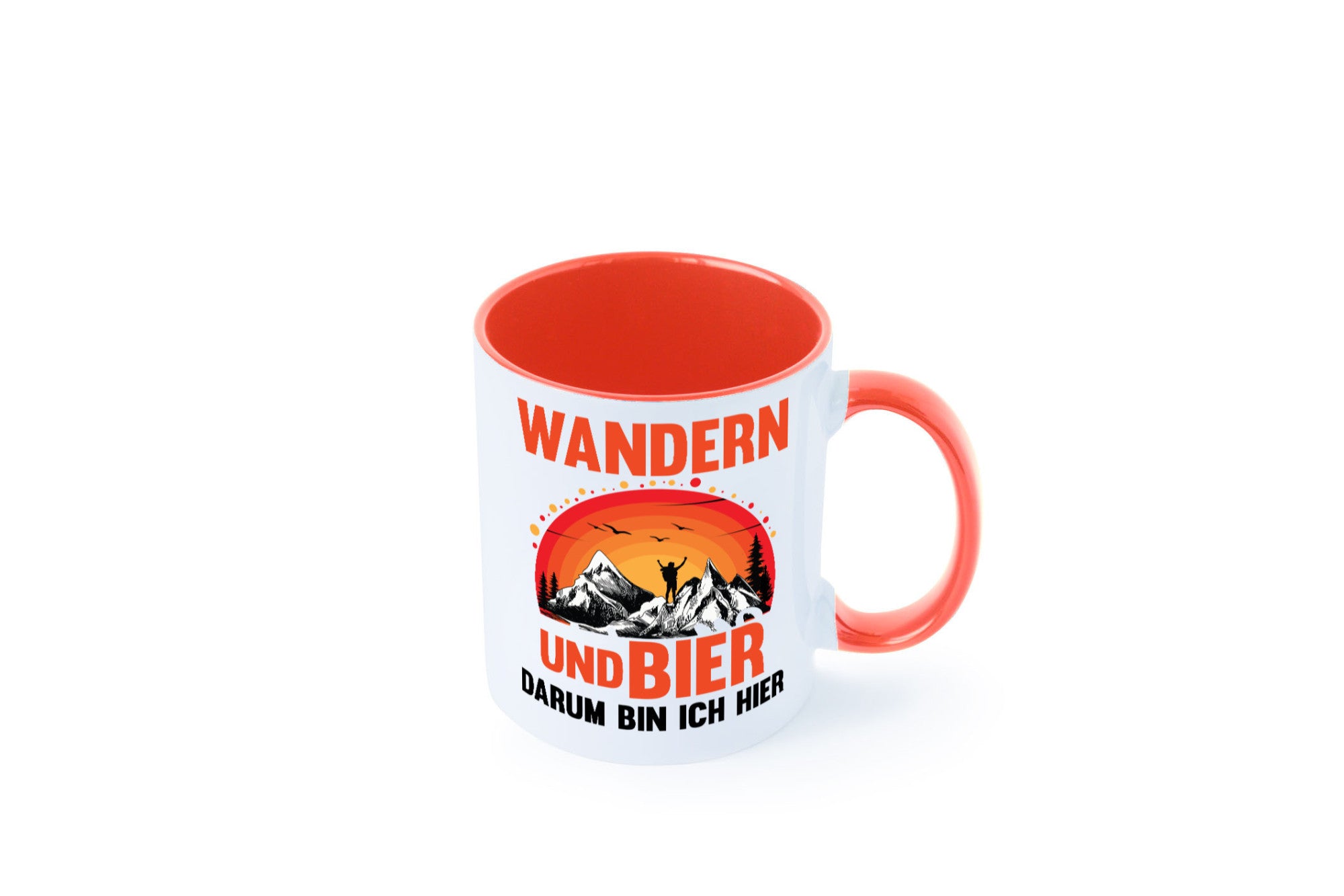 Wandern und Bier darum bin ich hier | lustiger Spruch Geschenk Humor