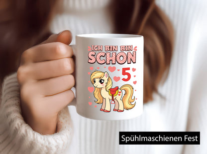 5. Geburtstag | 5 Jahre Mädchen Reiten Pony Humor Geschenkidee Tasse