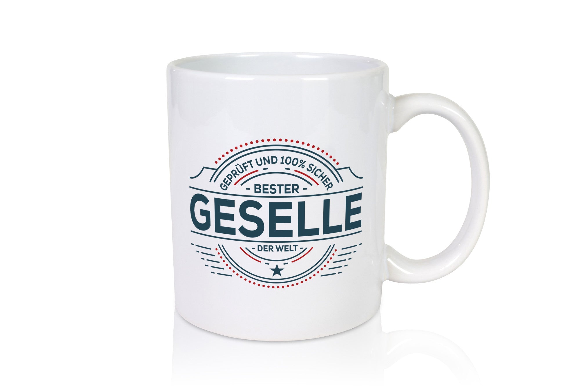 Geprüft und sicher: Geselle | Handwerker Humor Geschenkidee Tasse