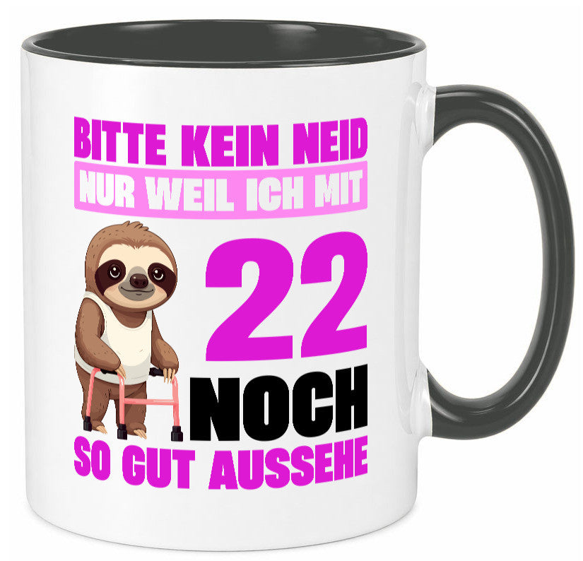 22. Geburtstag | Bitte kein neid Faultier 22 Jahre lustig Geschenkidee Geschenk