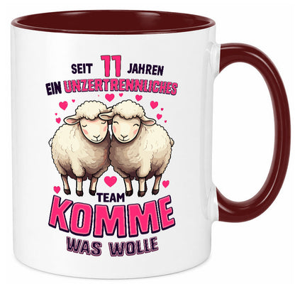 11 Jahre Verheiratet | ein Team Ehepaar v2 Humor Geschenkidee Tasse