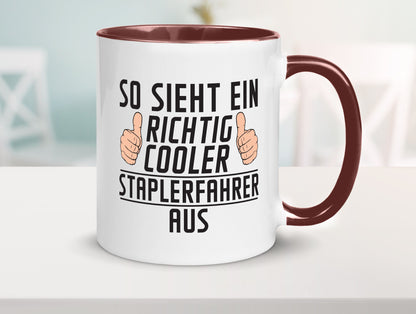Richtig Cooler Staplerfahrer | Gabelstapler Fahrer Humor Geschenkidee Tasse
