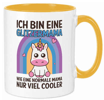 Glitzermama, wie normal, nur cooler | Einhorn Geschenkidee Familie Humor Tasse