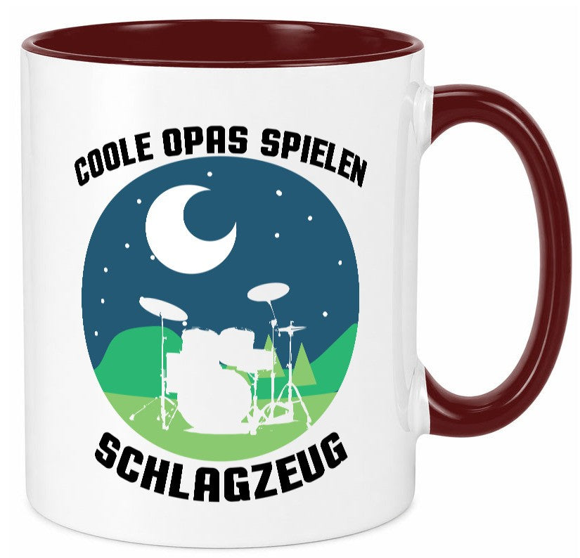 Coole Opas spielen Schlagzeug | Mond lustig Familie Geschenkidee Geschenk Tasse