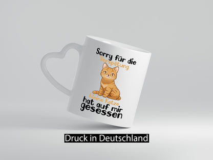 Sorry für die Verspätung | Chillen mit Katze Katzen Geschenkidee Tierliebhaber Tasse