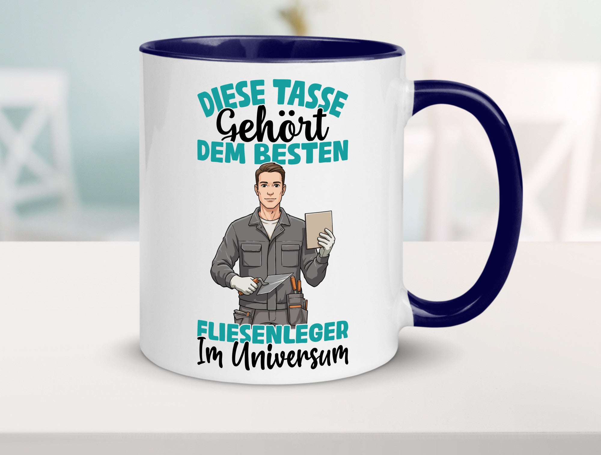 Im Universum: Fliesenleger | Fliesenlegen Bau Geschenk Humor Geschenkidee