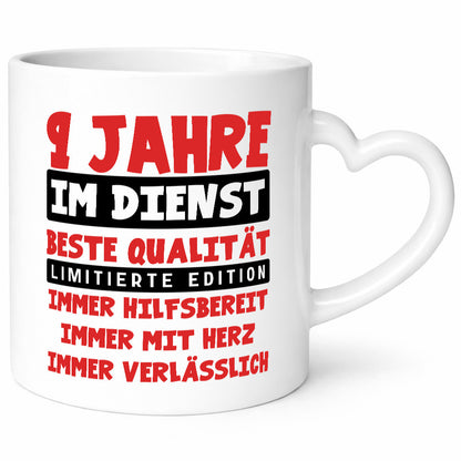 9 Jahre im Dienst | Jubiläum Arbeit v9 Geschenkidee Kollegen Büro Humor Tasse