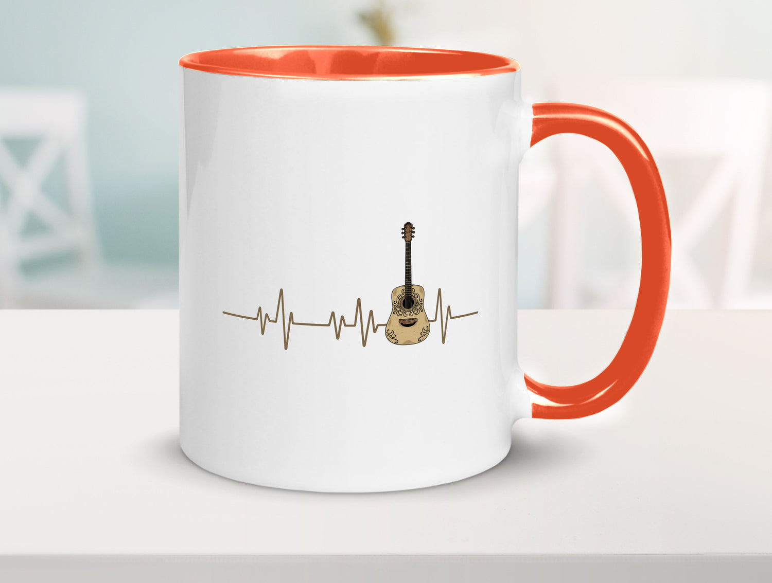 Gitarre Herzschlag | Motiv Musiker Rock Musik lustig Humor Geschenkidee