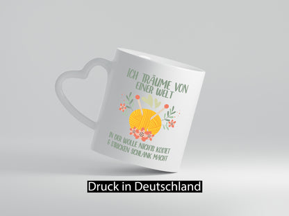Träume von Wolle die nichts kostet | Wollknäuel Blümchen Geschenk Humor