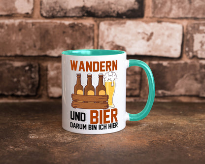 Wandern und Bier darum bin ich hier | Bierkasten lustiger Spruch Geschenk Humor