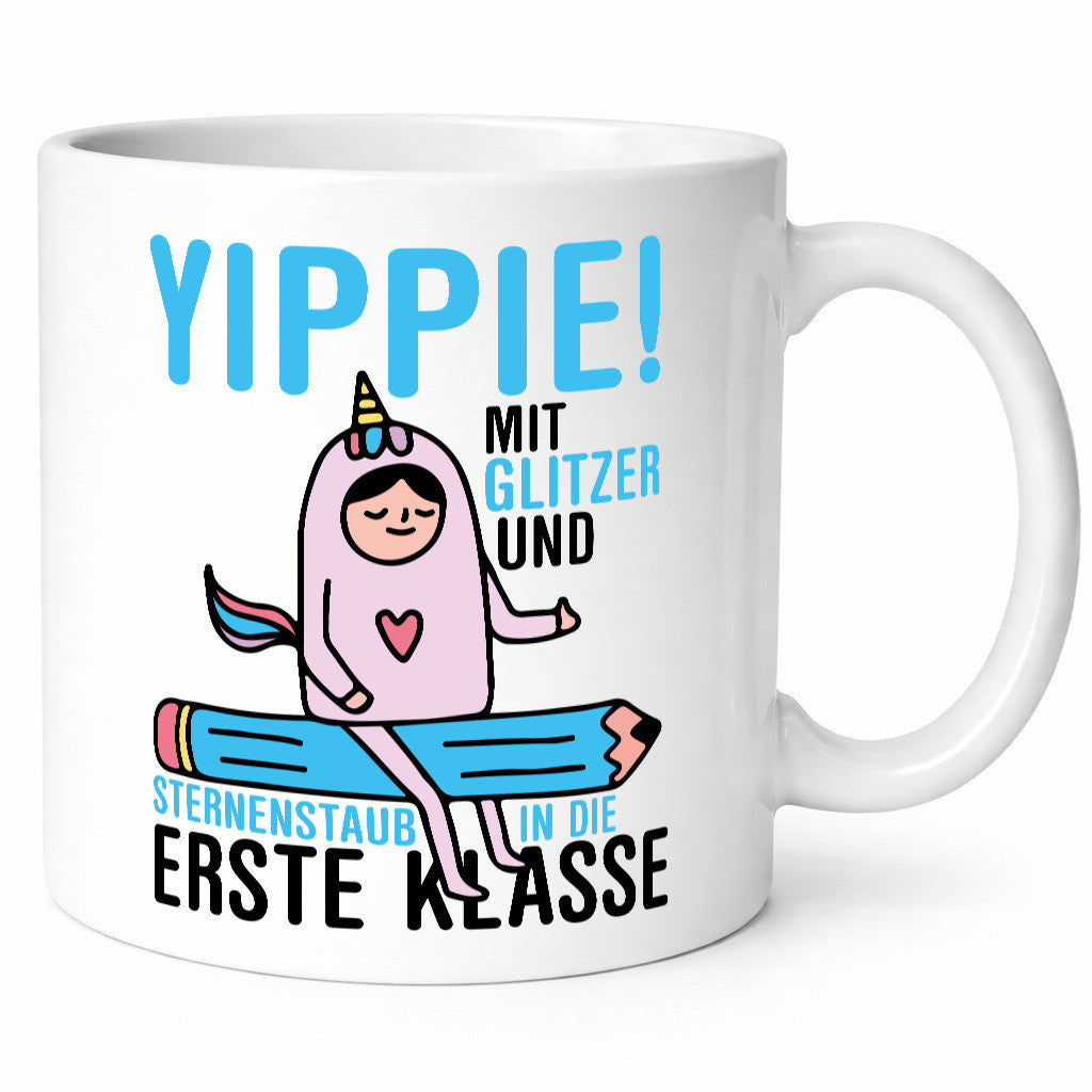 Mit Glitzer und Sternenstaub | Einschulung Einhorn lustiger Spruch Geschenk