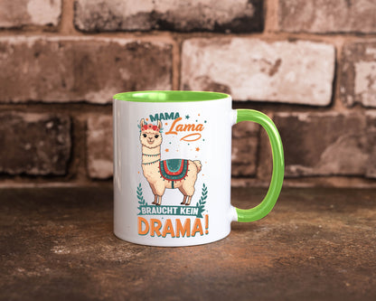 Mama Lama braucht kein Drama | Muttertag Humor Familie Geschenkidee Tasse