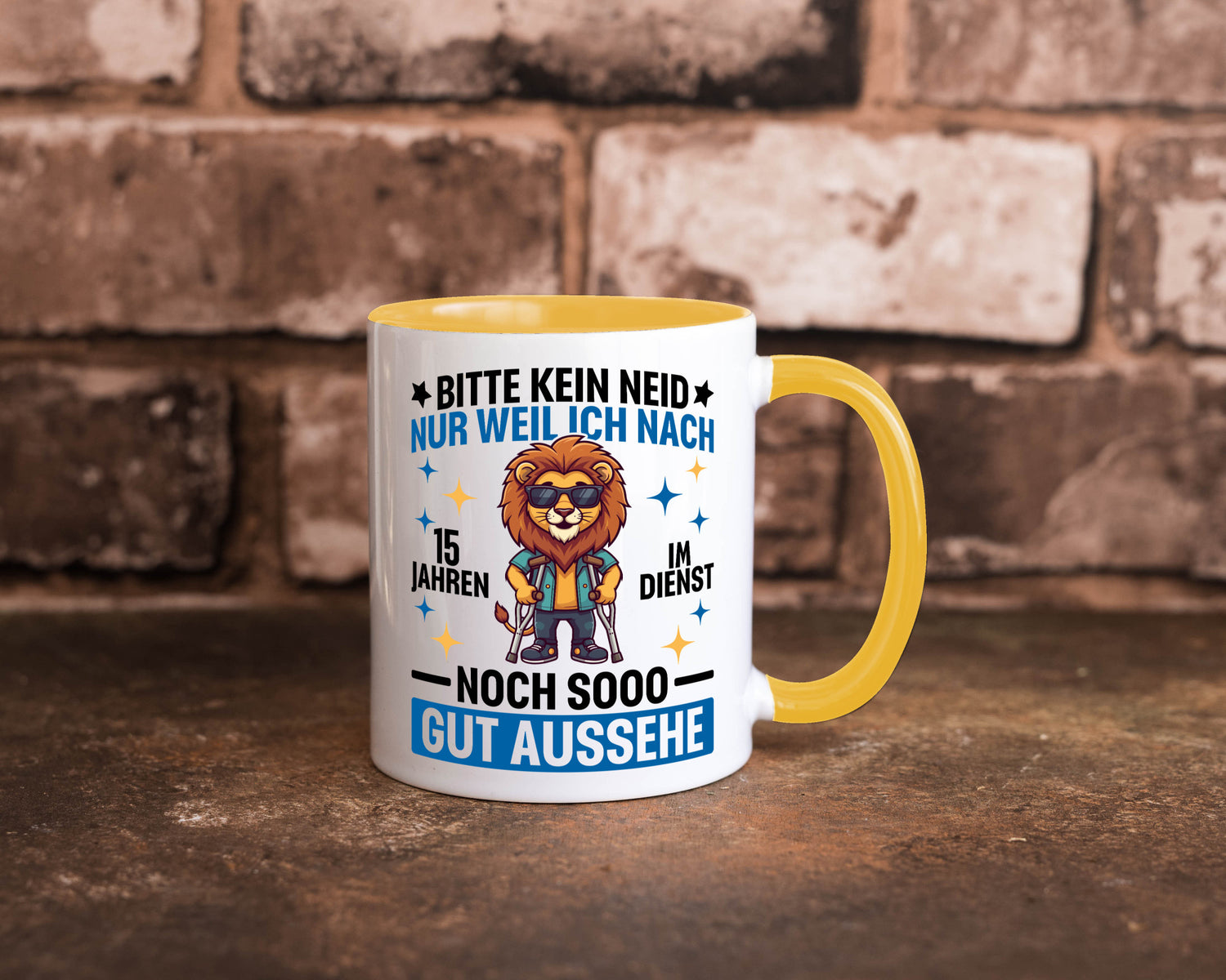 15 Jahre im Dienst | Arbeitsjubiläum Arbeit lustig Kollegen Büro Geschenk Tasse