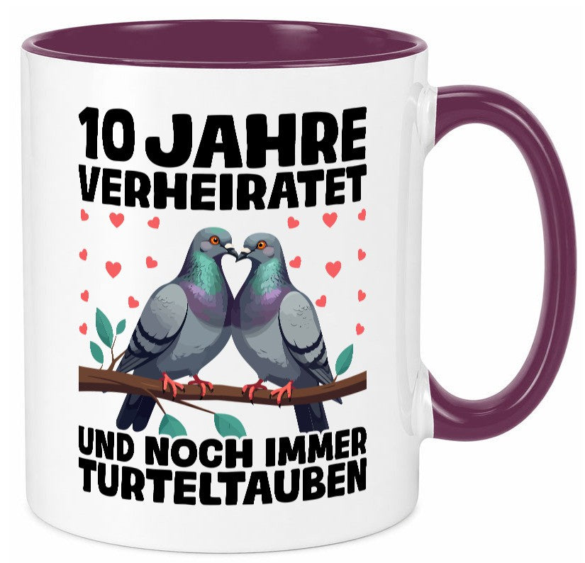 10 Jahre verheiratet | Turteltauben Ehe Ehepaar Geschenk Humor Geschenkidee Tasse
