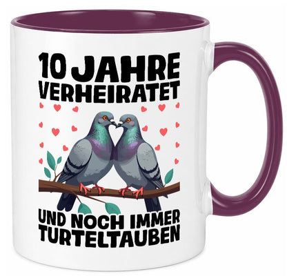 10 Jahre verheiratet | Turteltauben Ehe Ehepaar Geschenk Humor Geschenkidee Tasse