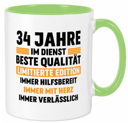 34 Jahre im Dienst | Jubiläum Arbeit v2 Humor Kollegen Büro Geschenkidee Tasse