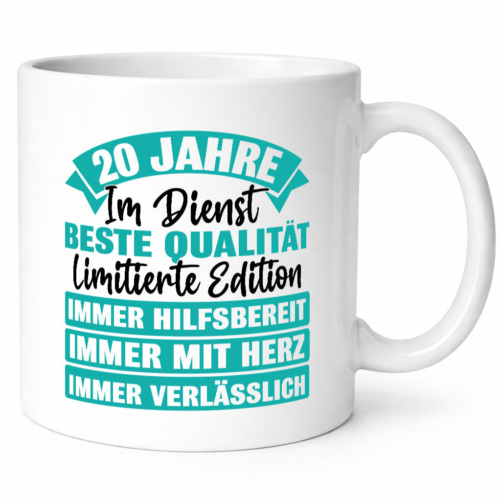 20 Jahre im Dienst | Jubiläum Arbeit lustig Kollegen Büro Geschenk Tasse
