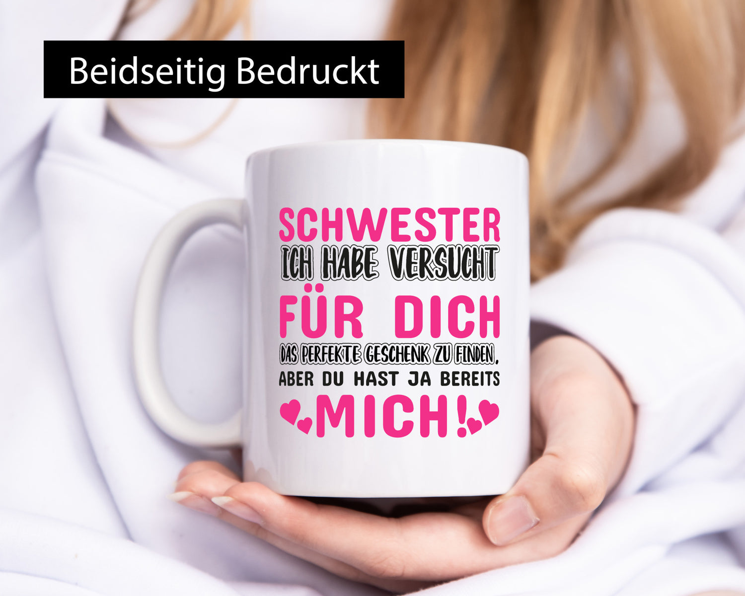 Schwester Tasse | lustiger Spruch Geschwisterliebe v2 Humor Geschenkidee