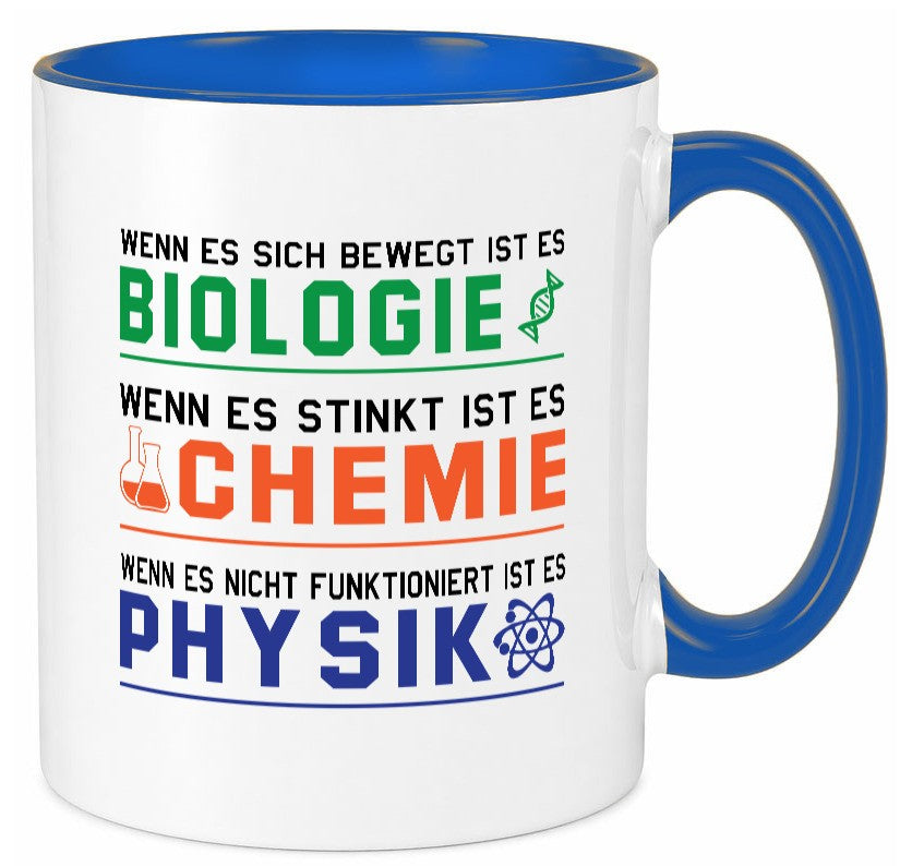 Biologie, Chemie, Physik | Reagenzglas lustig Humor Geschenkidee Geschenk Tasse