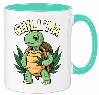 Chill ma | Cannabis Schildkröte v2 Geschenk Humor Geschenkidee lustiger Spruch Tasse
