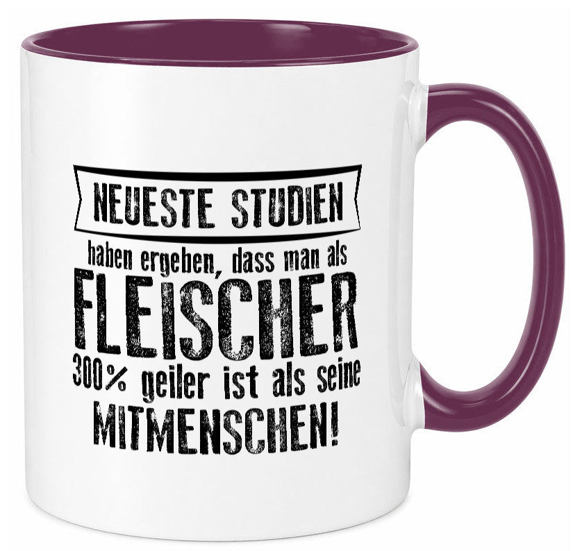 Neuste Studien: Fleischer | Schlachterei lustiger Spruch Geschenk Humor Tasse