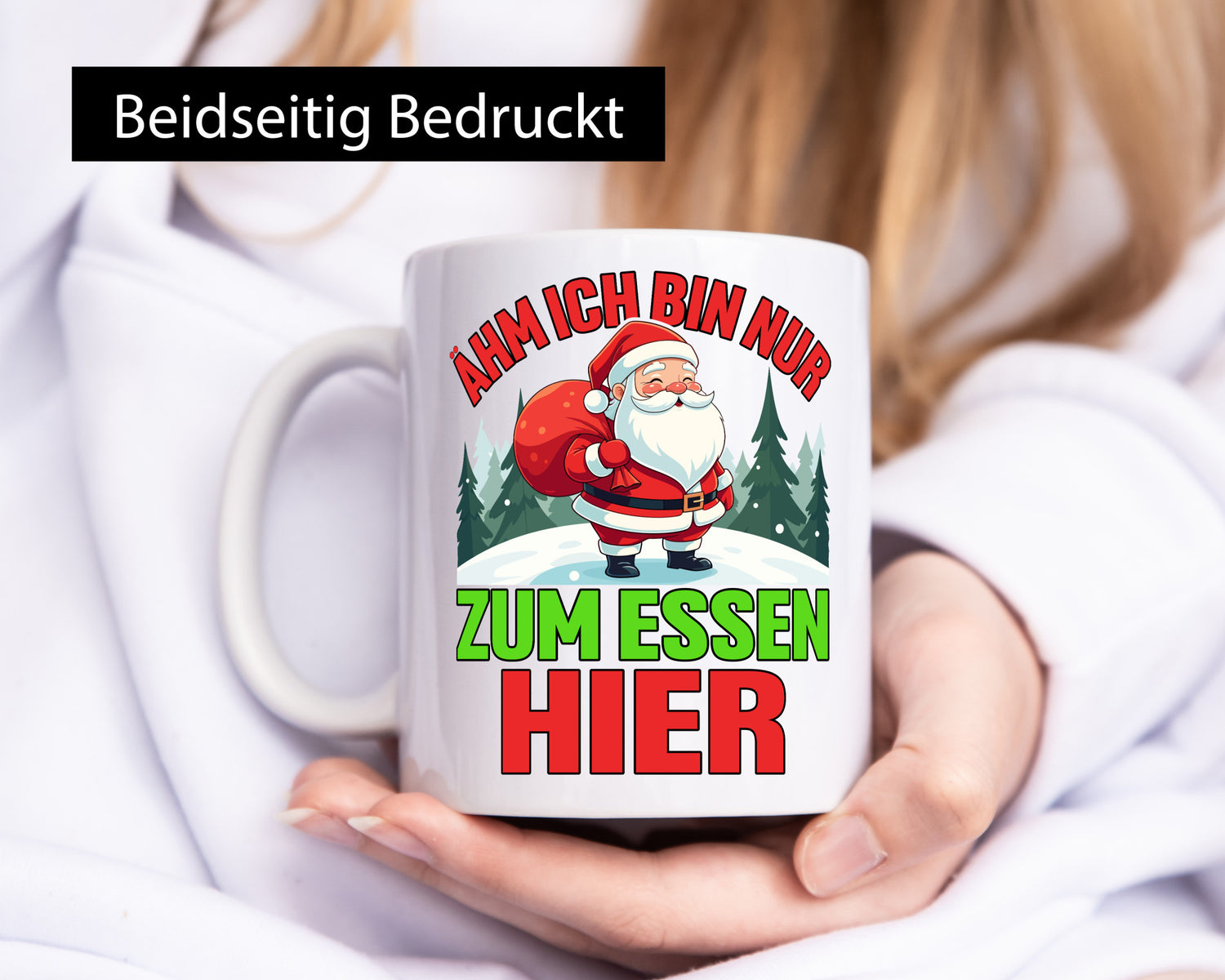 Ich bin nur zum essen hier | Weihnachtsmann Weihnachten v2 Geschenkidee Humor