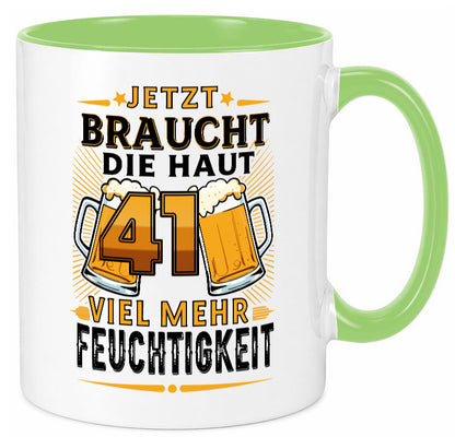 41 braucht die haut mehr Feuchtigkeit | 41. Geburtstag Geschenkidee Humor Tasse