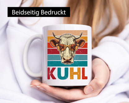 Kuhl | Kuh mit Sonnenbrille Coole v2 lustig Humor Geschenkidee Geschenk Tasse
