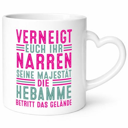 Verneigt euch: Hebamme | Geburtshilfe Humor Geschenkidee Tasse