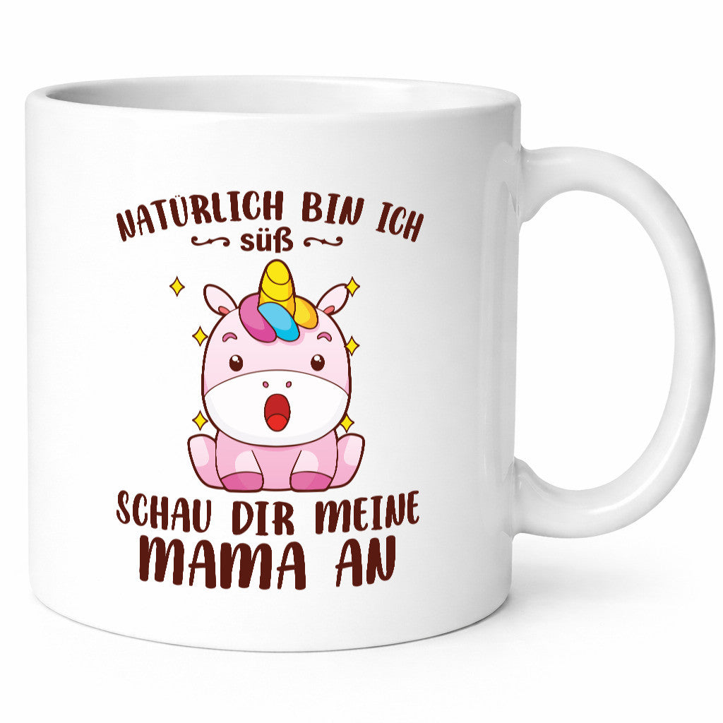 Ich bin süß schau dir meine Mama an | Muttertag Einhorn lustiger Spruch