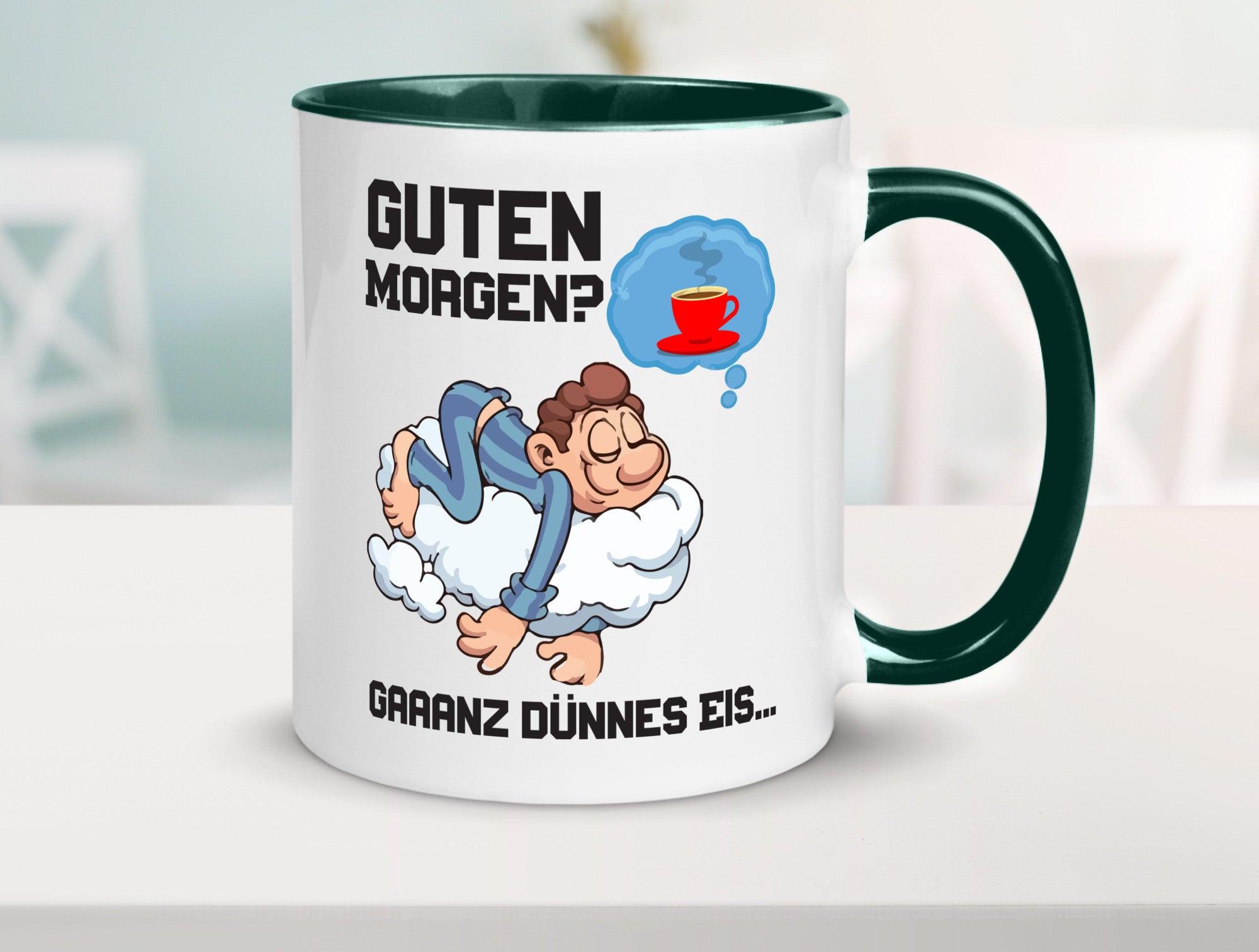 Ganz dünnes Eis | Morgenmuffel Tasse Kaffeetrinker Geschenkidee Humor