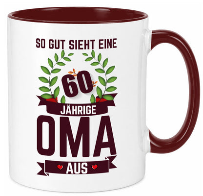 60. Geburtstag | 60 Jährige Oma Großmutter Geschenk Familie Geschenkidee Tasse