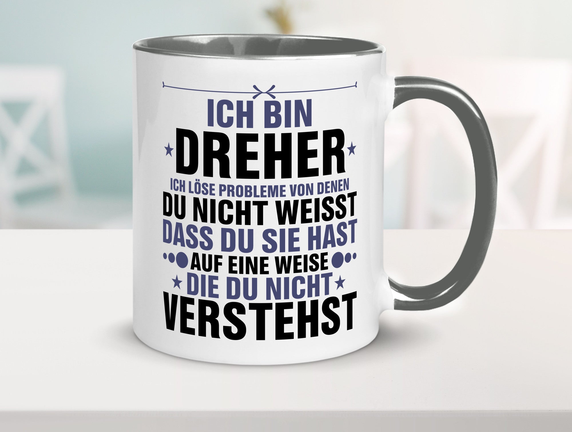 Löse Probleme: Dreher | Fräser lustiger Spruch Geschenk Humor Geschenkidee Tasse