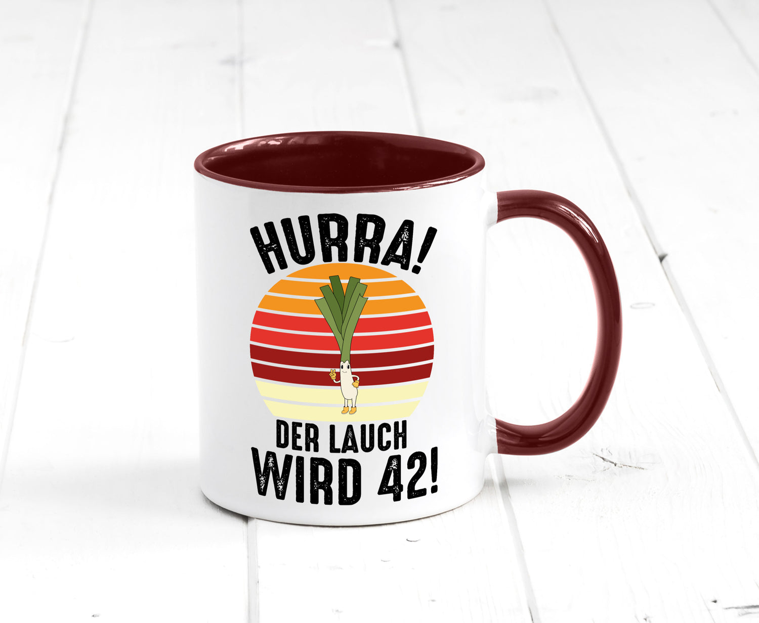 Hurra der lauch wird 42 | 42. Geburtstag Ehrentag Humor Geschenkidee Tasse