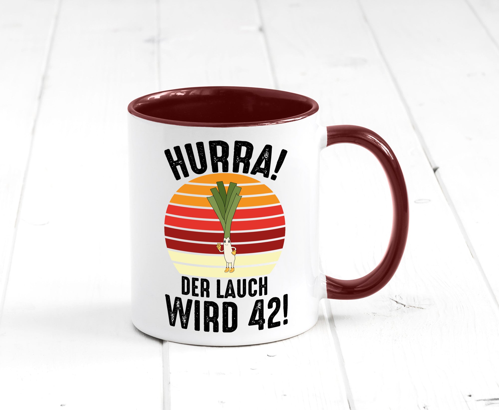 Hurra der lauch wird 42 | 42. Geburtstag Ehrentag Humor Geschenkidee Tasse