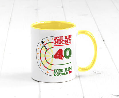 Ich bin nicht 40 double 80 | Dart spieler Geschenkidee Humor Tasse