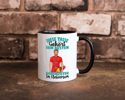 Im Universum: Bademeister | Rettungsschwimmer lustig Humor Geschenkidee Tasse